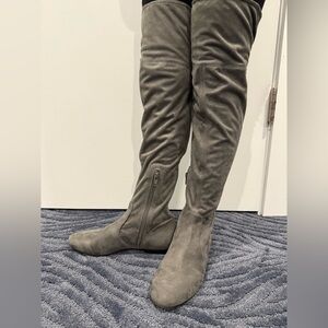 Ivanka Trump grey suede knee high boots